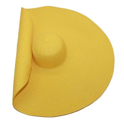 China Lady Oversized Womens Floppy Outdoor Straw Hats Natural Big Picture Brim for sale