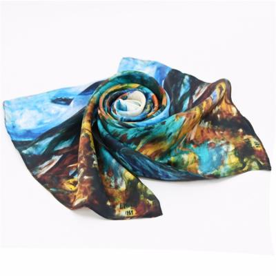 China Square Good Quality Factory Direct Sale Printed Pure Silk Scarf for sale