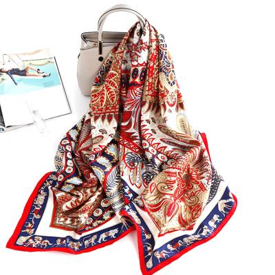 China Wholesale High Quality Square Twill 100% Silk Scarf Double Sides Custom Design Silk Scarf for sale