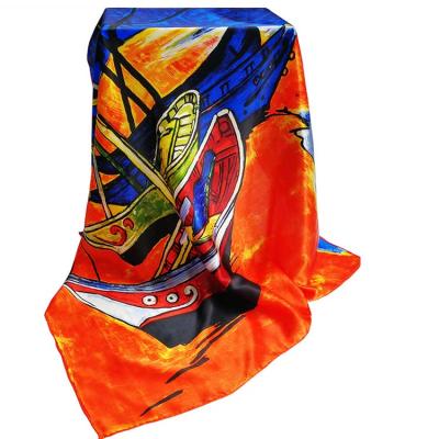 China New Silk Scarves High Quality Printing 12mm Square Satin Patterns for sale