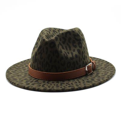 China High Quality New Style Hot Selling Personalized Women Leopard Cowboy Fedora Hats for sale