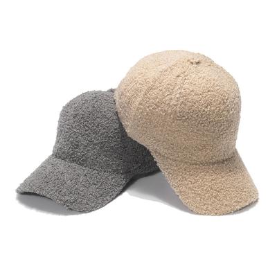 China COMMON Fleece Hat Plush Lamb Velvet Winter Outdoor Baseball Caps for sale