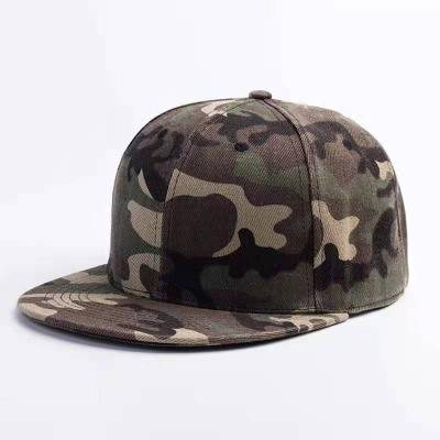 China Custom Polyester Brim Snapback Hat Camouflage Color Flat Baseball Caps COMMON for sale