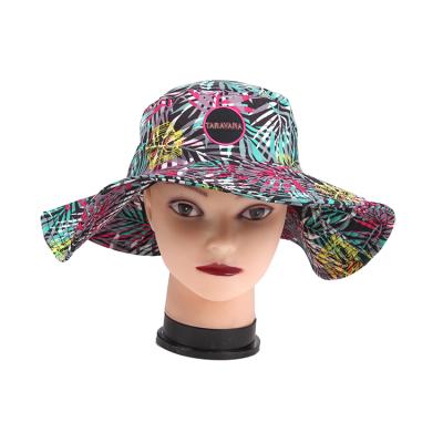 China Hot Sale Modern Luxury Floral Printing Wide Brim Patch Bucket Hats Character for sale