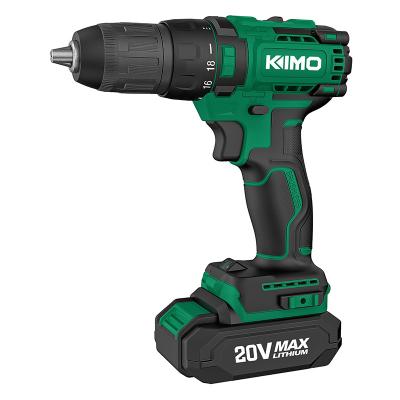 China kimo high quality hot sale 20V 45n.m brushless impact cordless drill 1300mA-2000mA for sale