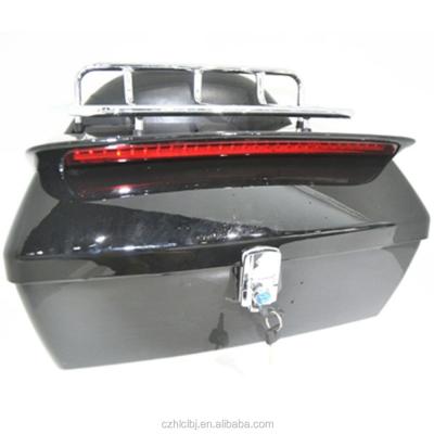 China Motorcyle Tail Bags Black Luggage Case Box Tail Trunk Motorcycle Top Bracket For Honda Harley Kawasaki for sale