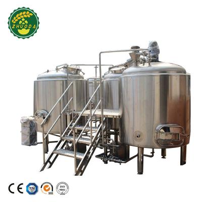 China Hotels turnkey brewery system brewingcraft beer equipment 2 vessvel microbrewery for sale