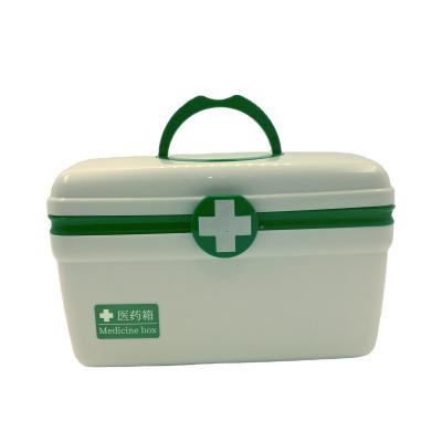 China Household Portable Empty First Aid Box Family First Aid Double Plastic Children's Medicine Box Customized Plastic First Aid Box for sale