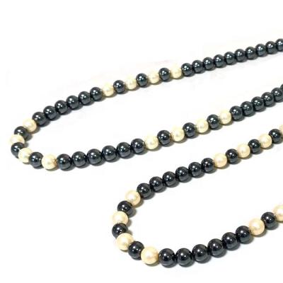 China CLASSIC Hematite Bead Stone Glass Bead Necklace 8mm Length 45cm Round 6mm Natural 55cm Girl Gemstone Necklace Women for sale