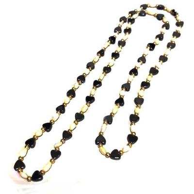 China FASHIONABLE Hematite Stone Necklace 75cm Long Natural Gemstone Necklaces Hematite Heart 6mm Freshwater Pearl Beads Jewelry for sale