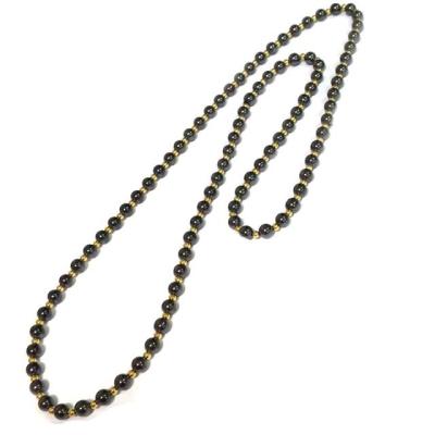 China CLASSIC Hematite Necklace Long Round Hematite Beads 6 mm & Natural Gemstone Necklace Black Gold Hematite Beads 80 cm for sale