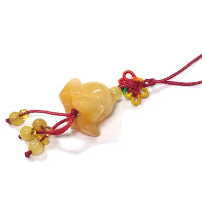 China Global Yellow Jade Flower Pendant Carved Natural Gemstone Pendants Hanging Ornament Jade Collection Stone Jewelry for sale