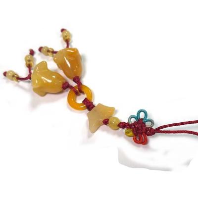 China Global Yellow Jade Twin Flower Pendant Cut Natural Gemstone Pendants Hanging Ornament Jade Collection Stone Jewelry for sale