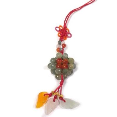 China Feng Shui Natural Healing Pendants China Square Beaded China Jade Ornament Gemstone Hanging Stone Jewelry Lu for sale