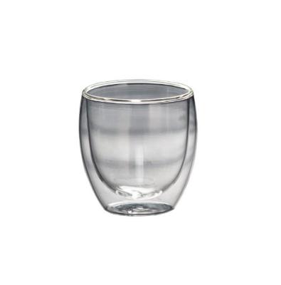 China Safe Food Grade Egg Shaped Double High Borosilicate Glass Water Glass Cup Transparent for sale