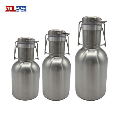 China Sustainable beer flask 54oz beer glowler single wall stainless steel beer container for sale