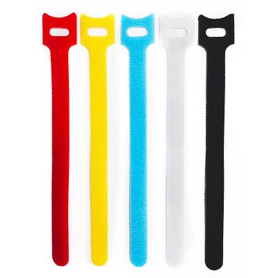 China Sustainable Cheap Cable Ties Hook And Loop Strap Nylon Cable Tie With Support Custom Logo for sale