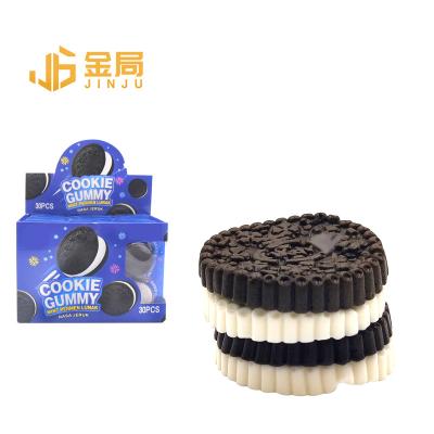 China Natural New Design Interesting Soft Candy Kids Chocolate Cookies Shapes Gummy Candy for sale