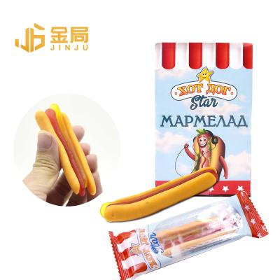 China Normal popular in children's halal Jelly Soft Candy Fruity Hot Dog Gummy Candy for sale