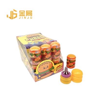 China Cartoon Toys Wholesale Hamburger Pacifier Hard Candy Fruit Flavor Candy Toys Lollipop With Jumping Candy for sale