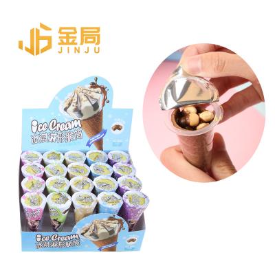 China Game + Eat Wholesale Halal Kids Chocolate Sweet Chocolate Dairy Ice Cream Cone Delicious Milk Chocolate With Cookie for sale