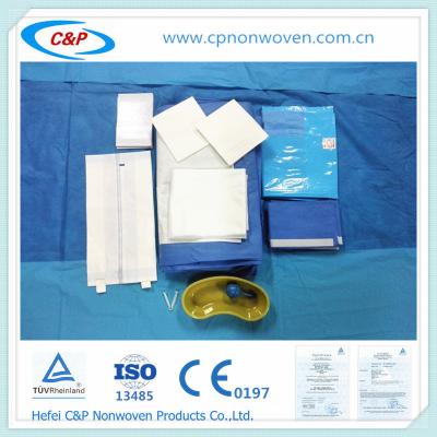 China disposable caesarean operation manufactory C-section drape pack for sale