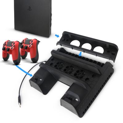 China Multifunctional PS4 PRO/SLIM Charging Pad Stand with Fan Disc Holder for sale