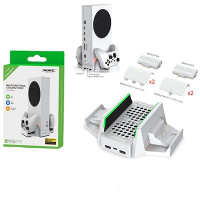 China multifunctional stand with fan and dual controllers charge XboxSeriesS 2 batteries and 4 covers 44*34*23cm for sale