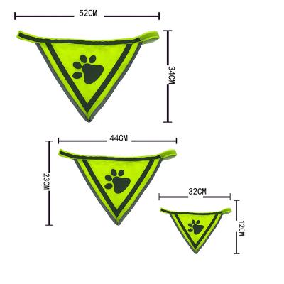 China Viable Green Color Pet Saliva Towel Neon Glow In The Dark Pet Saliva Towel Pet Bandana With Paw Printing for sale