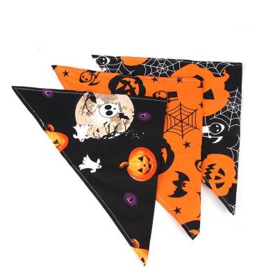 China New Viable Pet Halloween Saliva Scarf Dog Bandana Cat Bat Spiderweb Pumpkin Collar Triangle Scarf for sale