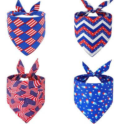 China Sustainable Pet Bandanas USA National Flag Triangle Scarf for sale