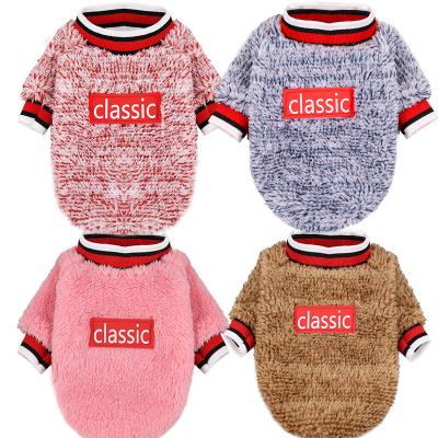 China Viable Wholesale Dog Fashions Pet Clothes Designers Cute Luxury Winter Sweater Warm Dog Clothes for sale