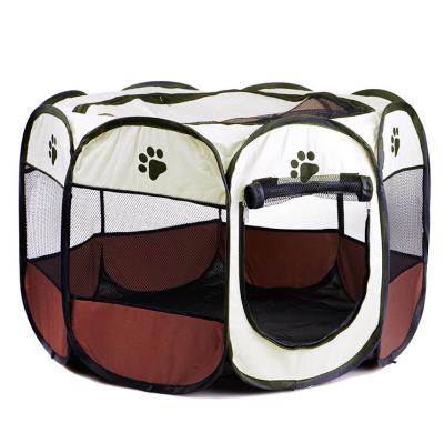 China Viable Pet Beds For Dog Tent Sleep Fence Puppy Kennel Folding Exercise Play Tent Foldable Outdoor Bag Portable Dog Folding for sale