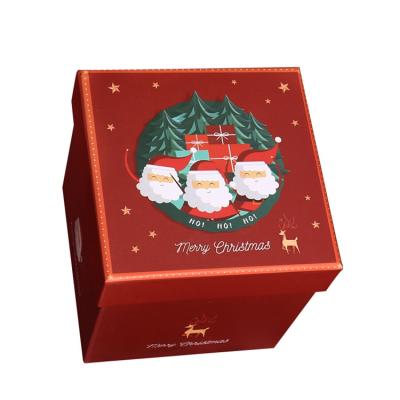 China Bulk Small Red Green Christmas Eve Apple Food Packaging Box Gift Box for sale