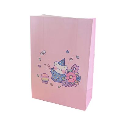 China Creative cute spot goods bear plaid cartoon printed paper gift bags exquisite packaging paper bag with handles for sale