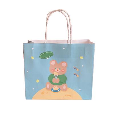 China Custom Spot Merchandise Cartoon Anniversary Couples Student Shopping Tide Gift Bags Cute Paper Bag for sale