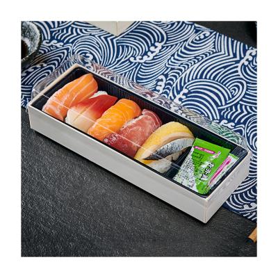 China Luxury Rectangle Disposable Japanese Sushi Wooden Box Case Packaging Natural Wooden Packing Box for sale