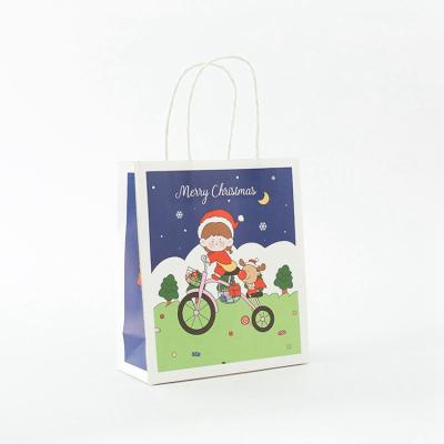 China Recyclable Christmas Little Girl Cartoon Handbag Gift Bag Cute Gift Bag Shopping Paper Bag for sale