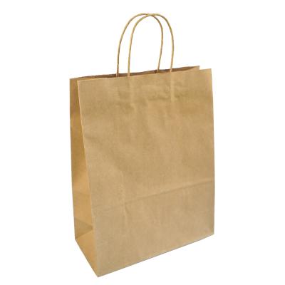 China Customized Recycled Materials Take Away Food Bag Fashion Shopping Bag Brown Kraft Paper Bags for sale