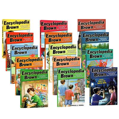 China White Paper Panel 14 Books / Set Encyclopedia Brown Inference English Picture Books Children's Story Book for sale