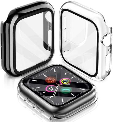 China Sports Luxury Cover Case Daily Life PC Protector Full Page Tempered Glass Watch Case For Apple Smart Series 5 6 38mm 40mm 42mm 44mm for sale