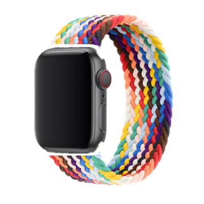 China 44mm 40mm 45mm 41mm 42mm 44mm 40mm 45mm 41mm 42mm Nylon Braided Nylon Watch Band Belt Elastic Strap For Apple iWatch Series 3 4 5 Se 6 7 for sale