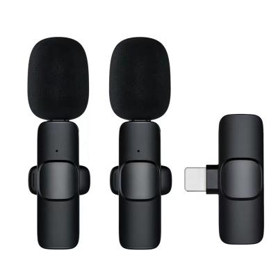 China 2in1 Bluetooths Outdoor Live Broadcast USB Lavalier Microphone K9 Lavalier Microphone Economical Wireless Noise Reduction Microphone for sale