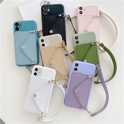 China Luxury Mobile Bag Accessories 2021 Newest Shockproof Leather TPU Back Wallet Cover Phone Case For Iphone 11 12 13 pro 7 8 puls max X XS XR for sale