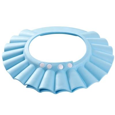 China Soft Stocked Children Bathing Visor Hats For Washing Hair Shampoo Adjustable Baby Shower Hat for sale