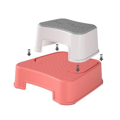 China Detachable PP+TPE Double Steps Stools For Kids Ladder Potty Training Toddler Two Step Stool for sale