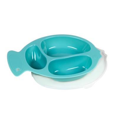 China BPA Free Eco-Friendly Plastic Kids Roll Suction Baby Anti-Slip Feeding Platers for sale