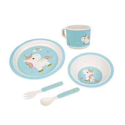 China Cute BPA Free Design Toddler Kids Feeding Tableware Sets Dish Bowl Cup Spoon Fork Safe Set Baby Dishwasher for sale