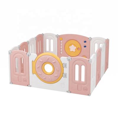 China Prevent Injuries Hot Selling Donut Form Munlti Indoor Functional Children Yard Safety Kids Play Fence High Quality Plastic Playpen In Bedroom for sale