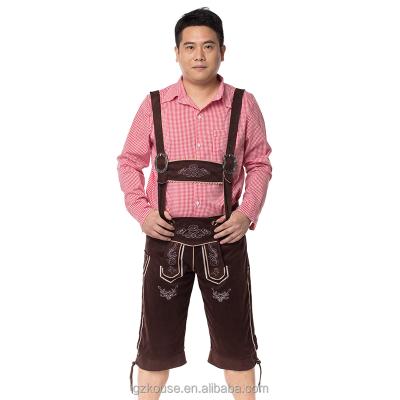 China Anti-pilling Steampunk Three Quarter Pants With Lederhose Bavarian Mens Brown Gentleman Oktoberfest Costume Cosplay Beer Man for sale